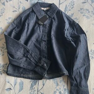 NWT Joe’s Dark Blue Cropped Denim Shirt